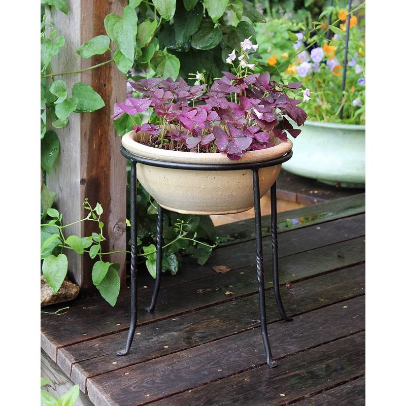 14&#34; Patio Ring Iron Plant Stand Black - ACHLA Designs, 6 of 17
