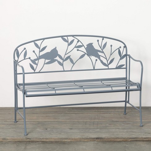 Sullivans 34.75" x 48" Gray Cardinal Garden Bench, Metal - image 1 of 3