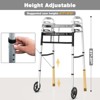Folding Walkers for Seniors with 2 Skis and 5" Wheels, Front Wheel Walker, Aluminum Lightweight Walkers, Height Adjustable Standard Walker for Elderly - 4 of 4
