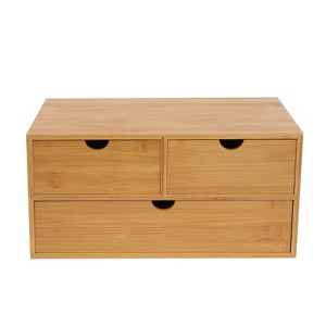 YIYIBYUS Bamboo Desk Organizer Drawers, Tabletop Storage Organization Box - 1 of 4