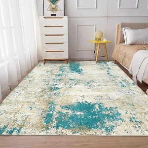 Modern Abstract Rug Washable, Large Non-Slip Low Pile Carpet for Living Room Bedroom Dining Room Home Office - 1 of 4