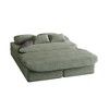 75" 2-in-1 Corduroy Sofa Bed with 4 Pillows, Convertible Floor Couch & Lounge Bed for Living Room, Bedroom - 3 of 4