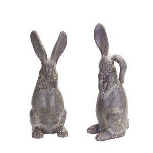 Long Ear Stone Rabbit Garden Statue (Set of 2) - 1 of 3