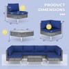 Costway 7 Piece Outdoor Furniture Set with Seat & Back Cushions Tempered Glass Coffee Table Navy/Gray - 3 of 4