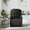 vidaXL Black Real Leather Manual Recliner Chair with Side Pocket - Comfortable and Sturdy Armchair for Living Room or Lounge - 3 of 4