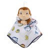 NoJo Welcome to the Universe Baby Curious George White, Blue, Red, Yellow and Brown Plush Security Baby Blanket - 4 of 4