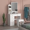 Famapy 31.5''W Dressing Desk Makeup Vanity Set with Stool and Mirror Led Light Bedroom Accent - 4 of 4
