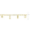 EVERLY JEWELRY |Men's Yellow Plated Sterling Silver 1/6ct TDW Diamond 4-Charm 6 mm Oval Link Chain Bracelet - 9 in - 2 of 3