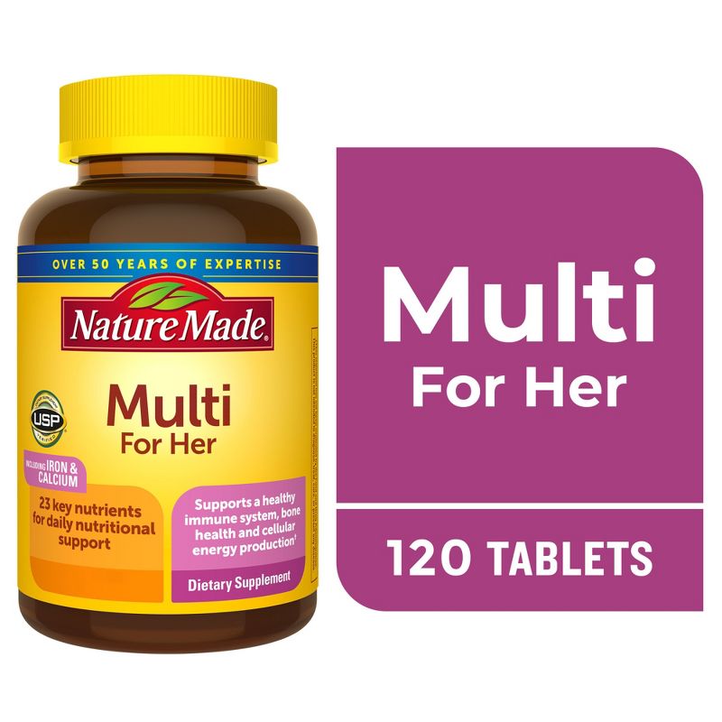 Nature Made Multi for Her - Women&#39;s Multivitamin Tablets - 120ct, 4 of 13