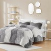 Gracie Mills Ombre Wave Shaggy Faux Fur Comforter Set - Twin/Twin Extra Long - Grey - image 2 of 4