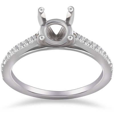 Pompeii3 1/5ct Cathedral Pave Diamond Ring Mount 14K White Gold