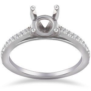 Pompeii3 1/5ct Cathedral Pave Diamond Ring Mount 14K White Gold - 1 of 4