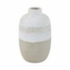 Modern Decorative Vase - Handcrafted Ceramic Ceramic with Textured Design - Casual Home Style for Living Room, Bedroom, Office & More - 8" Ivory & Tan - 4 of 4
