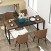 Costway 63'' Dining Table Rectangular Two-Tone Kitchen Table For 6 People w/ Metal Frame - 2 of 4
