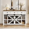 Dexmalle 55'' Sliding Barn Door Sideboard Buffet Cabinet with Adjustable Shelves - 3 of 4