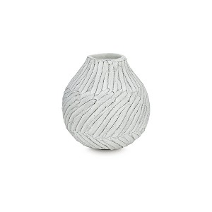 Signature Design by Ashley Shelvie 12" Vase, Distressed White Terra Cotta - 1 of 4