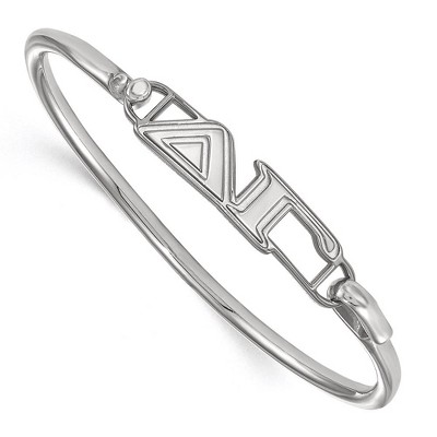 Black Bow Jewelry Sterling Silver Delta Gamma Greek Life Bangle Bracelet 7 Inch