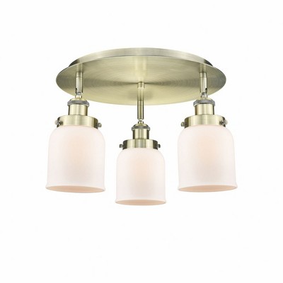 Bell - 3 Light Flush Mount In Art Deco Style-9.25 Inches Tall and 16.75 Inches Wide