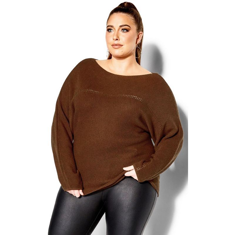 Women's Plus Size Romance Sweater - copper | CITY CHIC, 3 of 9