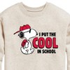 Boys' - Peanuts - Snoopy I Put the Cool in School Graphic Long Sleeve Fleece Sweatshirt - 2 of 4