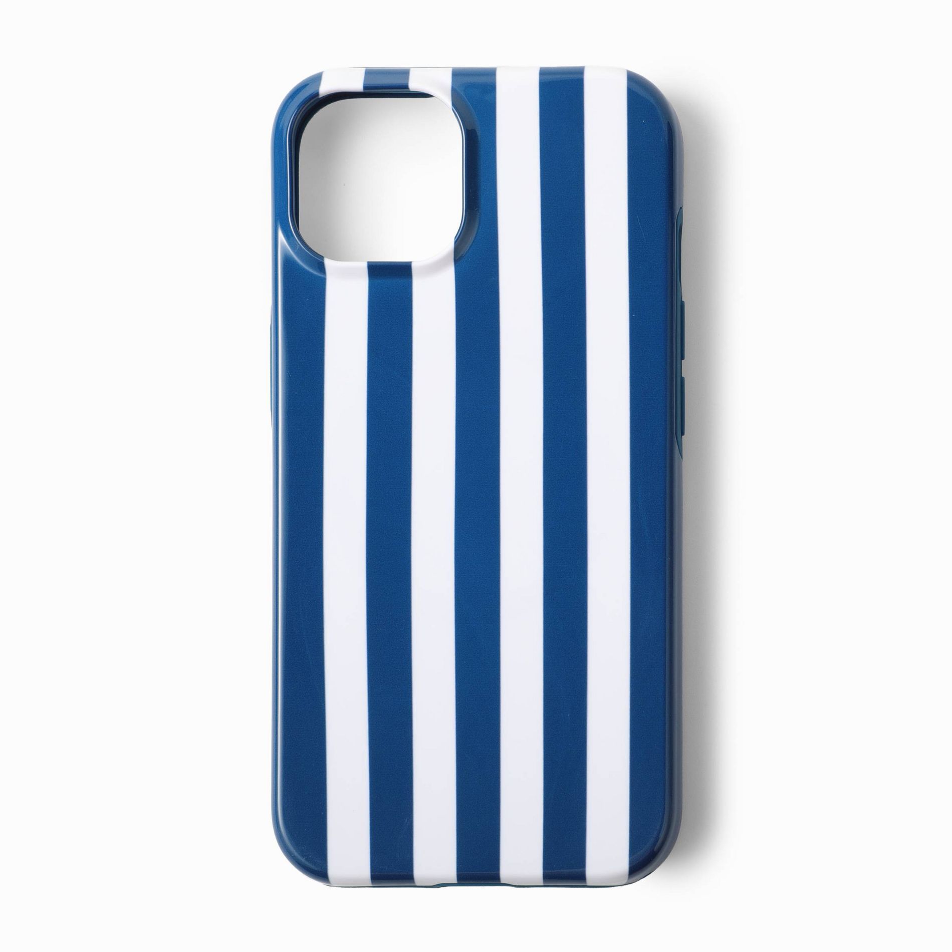 Hello Lux Navy Cabana Stripe Glossy iPhone Case - 15 Plus/14 Plus