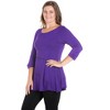 Plus Ruched Sleeve Swing Tunic Top - 24seven Comfort Apparel™ - 2 of 3