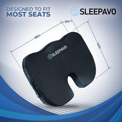 Black Memory Foam Gel Seat Cushion with Cooling Mesh Cover