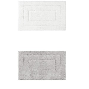 Unique Bargains Bathroom Absorbent Non-Slip Comfortable Geometry Bath Mats 2 Pcs - 1 of 4