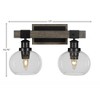 Toltec Lighting Tacoma 2 - Light Vanity in  Black/Painted Wood with 7" Clear Bubble  Shade - 2 of 2