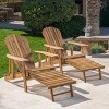 GDFStudio Kono Outdoor Acacia Wood Reclining Adirondack Chair with Footrest (Set of 2) - 2 of 4