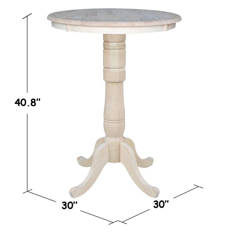 30" Round Top Pedestal Table Unfinished - International Concepts, 4 of 6
