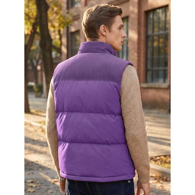 Мужские куртки INSPIRE CHIC Men's Outerwear Sleeveless Winter Puffer Jacket Vest Medium Purple — фото 3