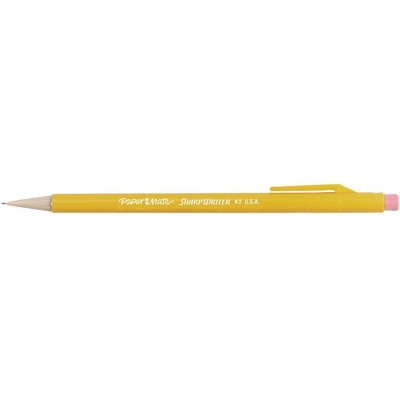 Paper Mate Sharpwriter Disposable Mechanical Pencil, 0.7 mm Shock-Absorber Tip, Yellow, pk of 12