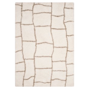 Ivory/Silver Geometric Tufted Accent Rug 3
