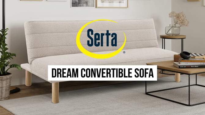 Serta Everest Convertible Sofa Khaki Boucle, 2 of 13, play video