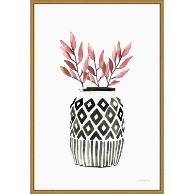 16" x 23" Geometric Vases II by Mercedes Lopez Charro Framed Wall Canvas - Amanti Art