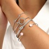 SOHI Women's Metallic Silver The Duello Multi-Layer Bracelet - 3 of 4