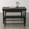 Dining Table Set for 4, Small Kitchen Table Set with 2 Upholstered Bench, Farmhouse Set, Space Saving Dining Table for Apartment, Rustic Brown - 3 of 4