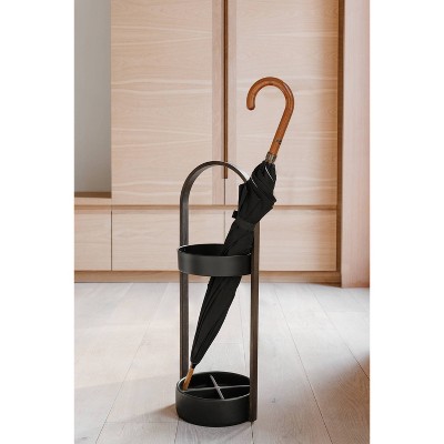 Bellwood Resin-Based Water-Resistant Umbrella Stand with Wood Veneer