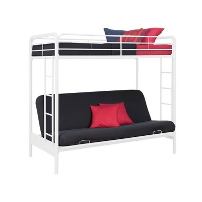 Twin Over Futon Leonora Metal Bunk Bed 