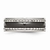 Black Bow Jewelry 8mm Sawtooth Accent Stainless Steel and Black Ceramic Band - 3 of 4