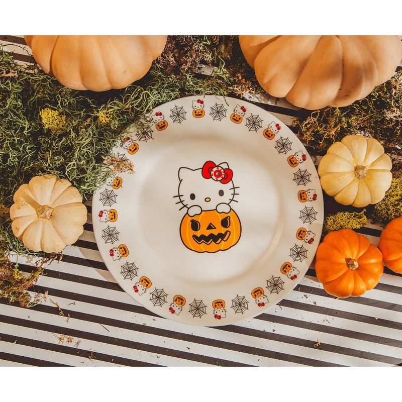 Silver Buffalo Sanrio Hello Kitty Pumpkin Boo 10.5-Inch Ceramic Dinner Plate, 2 of 7