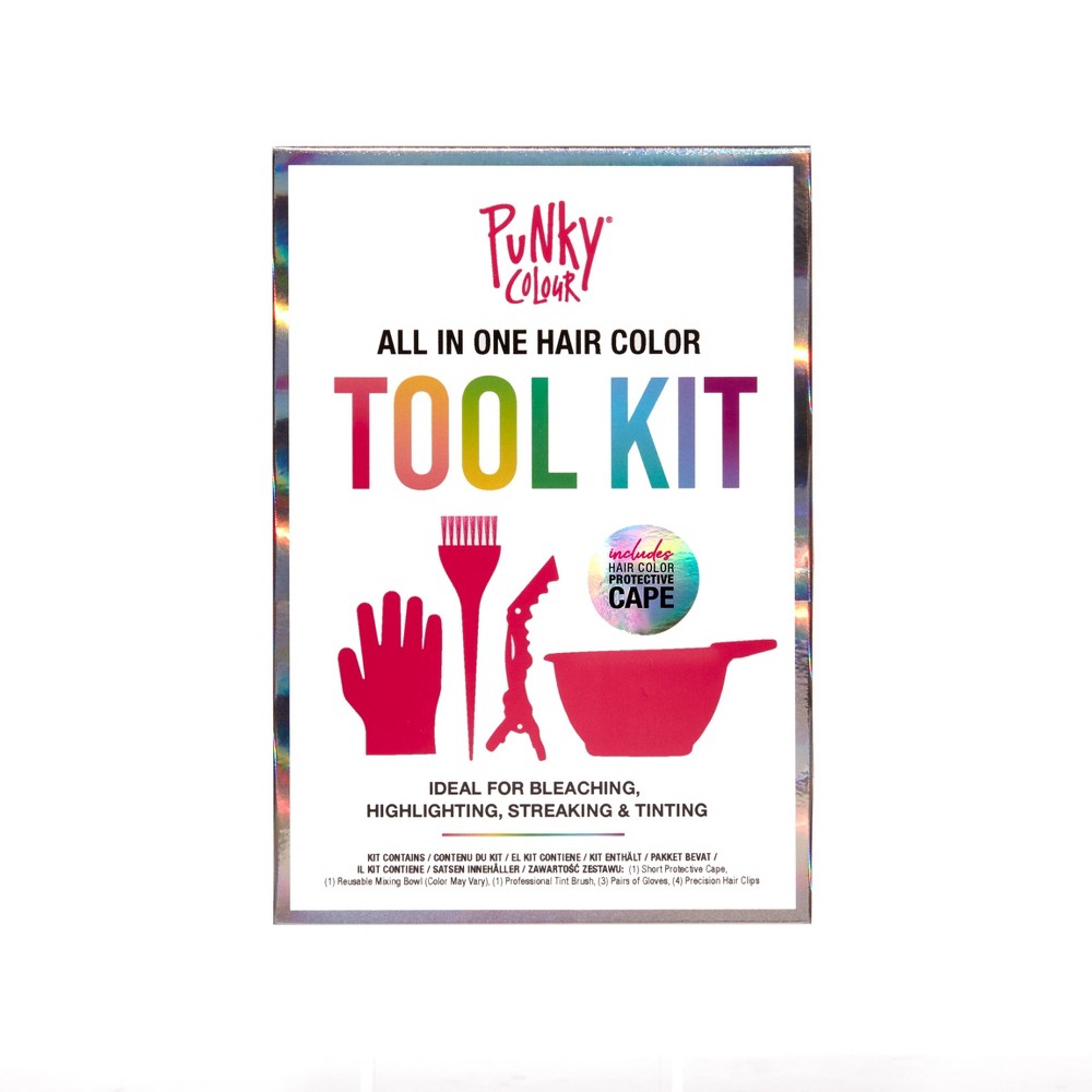 Punky Colour All-in-One Tool Kit - 10pc: Includes Cape, Clip, Brush, Mixing Bowl, Gloves