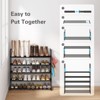 Anycoo 5-Tier Extra Wide Shoe Rack with Hooks, Metal Shoe Organizer Holds 20-25 Pairs, Stackable Storage Shelf for Entryway, Closet, Bathroom, Black - 4 of 4