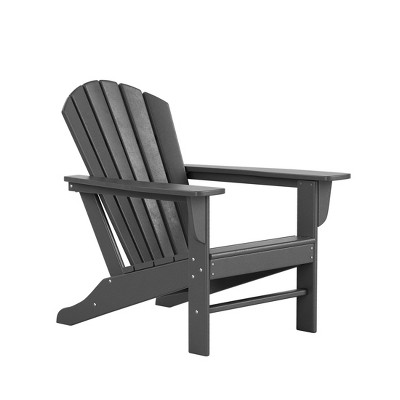 Gray HDPE Outdoor Adirondack Chair with Wide Armrests