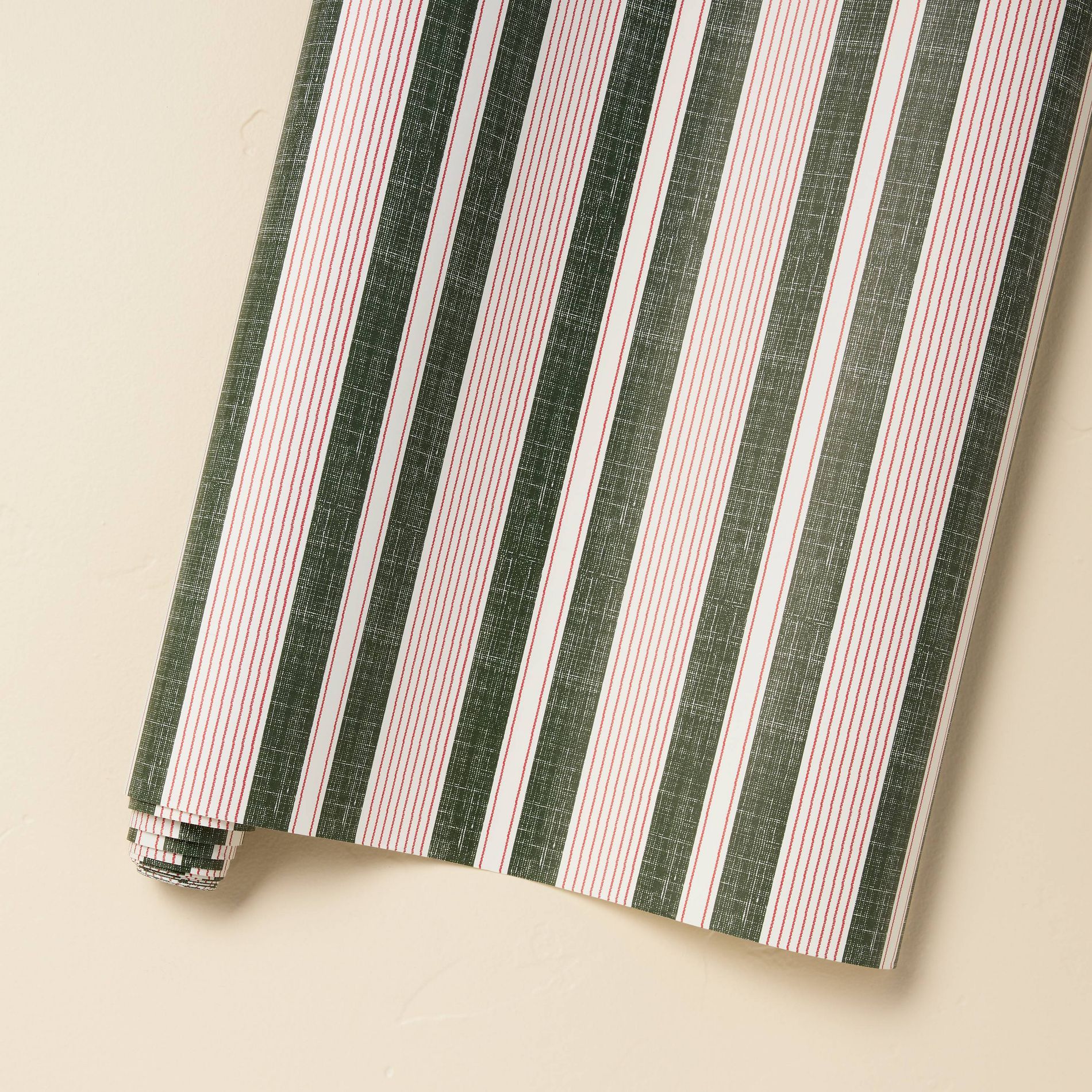Striped Christmas Wrapping Paper Red/Green - Hearth & Hand™ with Magnolia