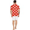 LA LEELA Men's Hawaiian Canada Shirts Short Sleeve Button Down Summer Casual Beach Holiday Shirts for Men M Maple Leaf Flag Red - 2 of 4