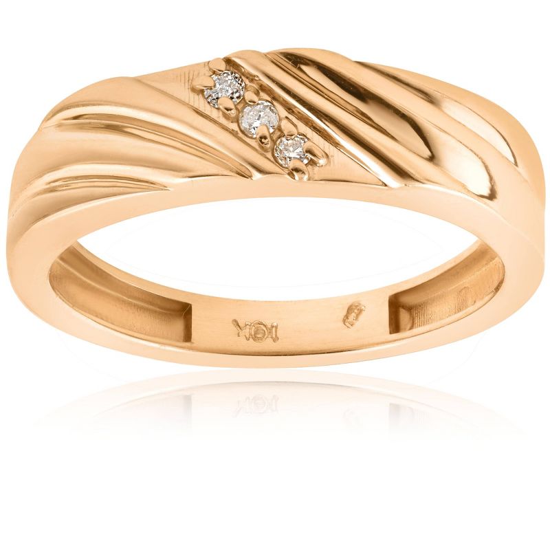 Pompeii3 Mens Diamond Wedding Anniversary Ring 14k Yellow Gold, 1 of 5