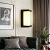 YIYIBYUS Black Integrated LED Frosted Glass Outdoor Flush Mount Sconce - 4 of 4