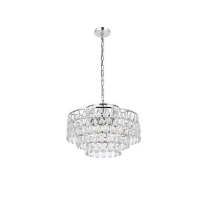 Mila Chrome 5-Light Pendant with Crystal Accents